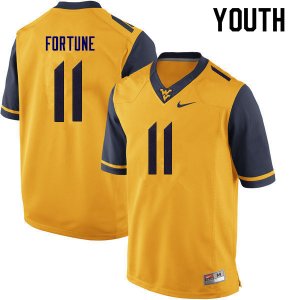 Youth West Virginia Mountaineers NCAA #11 Nicktroy Fortune Gold Authentic Nike Stitched College Football Jersey NC15Q08WO